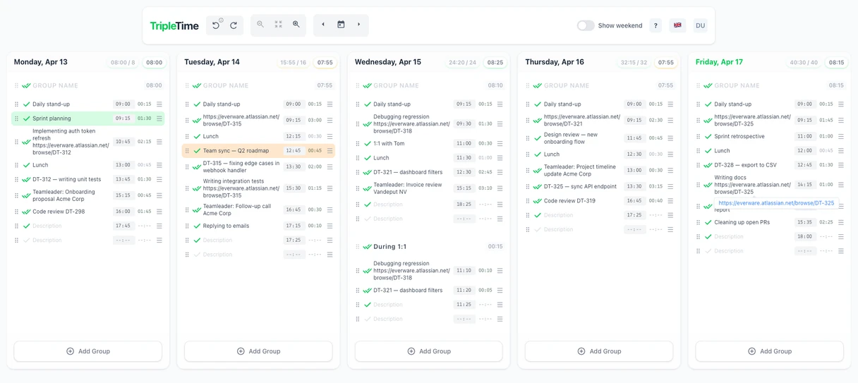 Easier time tracking!